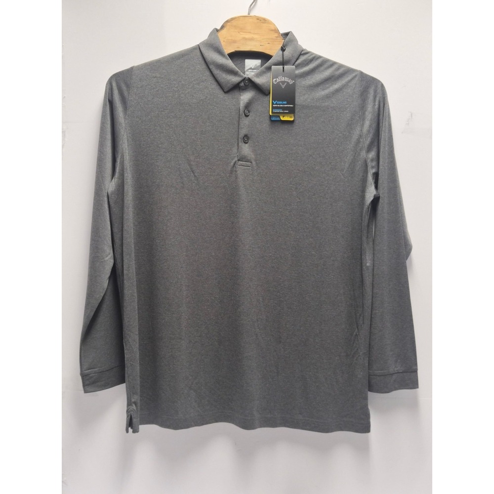 Callaway Polo Opti-Dri Swing Tech Quiet Shade Heather Long Sleeve Shirt 2XL - Picture 1 of 6
